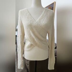 Sadie & Sage Women's Fuzzy Crossover Sweater